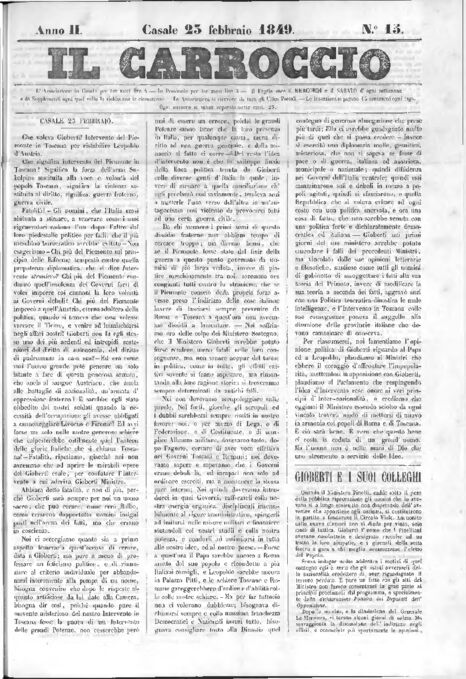 Il Carroccio - Edizione 15 del 23/02/1849